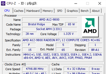 APU AMD A12-9800 разогнали до 4,8 ГГц, используя штатный охладитель AMD Wraith