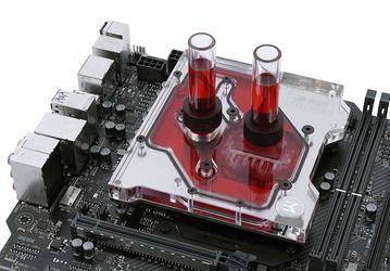 Водоблок EK Water Blocks EK-FB Asus M9A Monoblock охлаждает процессор и регуляторы напряжения платы Asus ROG Maximus IX Apex 