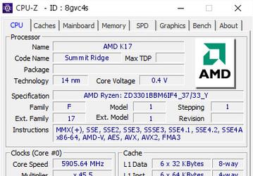 Процессор AMD Ryzen 5 1600X разогнали до 5,90 ГГц