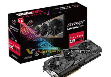 Система охлаждения видеокарты Asus ROG Strix RX 580 Gaming насчитывает три вентилятора
