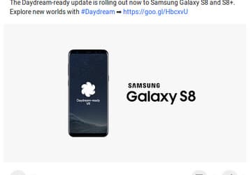 Смартфоны Samsung Galaxy S8/S8+ получили поддержку платформы Daydream