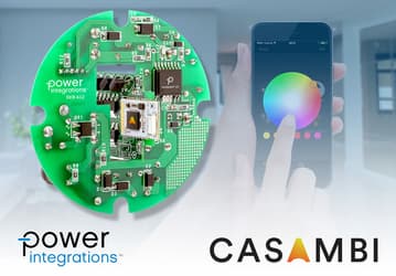 Power Integrations и Casambi Technologies представили референсный дизайн умного источника света с регулируемым цветом свечения