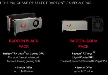 Начались продажи 3D-карт AMD Radeon RX Vega и комплектов Radeon Pack
