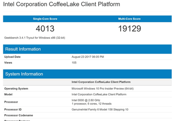 Intel готовит к выпуску шестиядерный мобильный процессор Coffee Lake-H