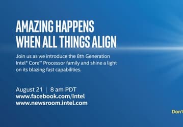 Процессоры Intel Core восьмого поколения будут представлены уже 21 августа