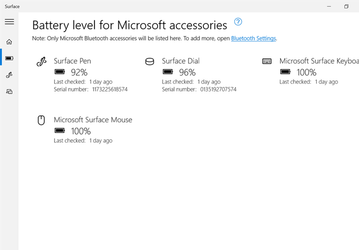 Приложение Microsoft Surface научилось показывать уровень заряда аккумуляторов периферийных устройств, подключенных по Bluetooth 