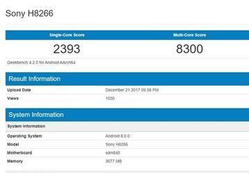 В базе Geekbench засветился первый смартфон Sony с SoC Snapdragon 845