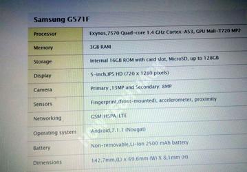 Стали известны основные параметры смартфона Samsung Galaxy J5 Prime (2017)