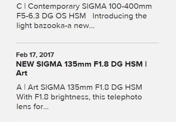 Sigma подтверждает намерение представить на выставке СP+ новые объективы