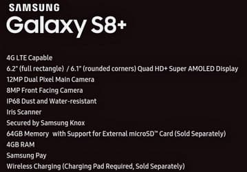 Эван Блэсс опубликовал характеристики смартфона Samsung Galaxy S8+ 