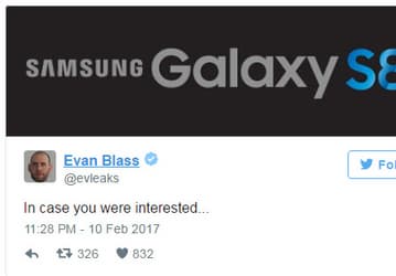 Старшая модель нового флагманского смартфона Samsung будет называться Galaxy S8+