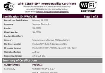 Новый вариант смартфона Samsung Galaxy C5 Pro замечен на сайте Wi-Fi Alliance