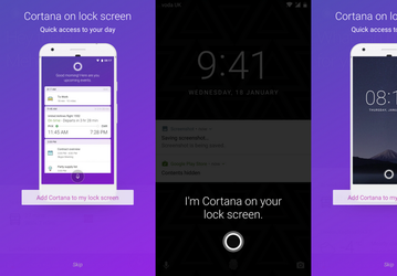 Голосовой помощник Cortana для ОС Android после обновления можно будет запускать с экрана блокировки
