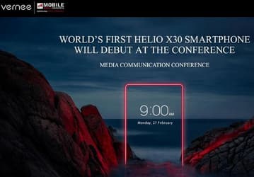 Vernee подтвердила анонс первого смартфона с SoC Helio X30 на MWC 2017