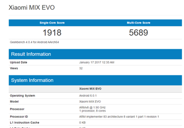 Смартфон Xiaomi Mix Evo получит SoC Snapdragon 835