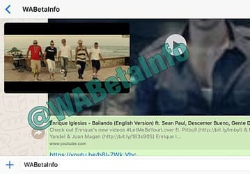 WhatsApp тестирует поддержку видео YouTube внутри приложения
