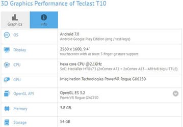 Обе камеры планшета Teclast T10 поддерживают запись видео 4K