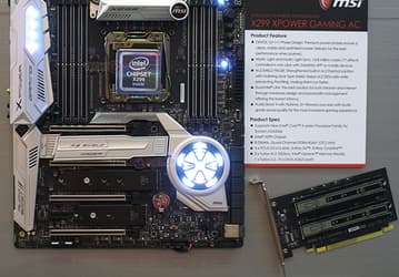 Материнская плата MSI X299 XPower Gaming AC поддерживает установку до пяти SSD типоразмера M.2