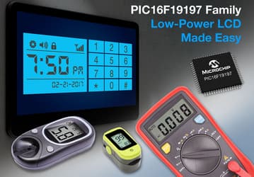 Микроконтроллеры Microchip PIC16F19197 предназначены для устройств с жидкокристаллическими индикаторами и автономным питанием