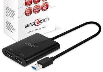 Club 3D SenseVision CSV-1477 позволяет подключить к порту USB 3.1 Gen 1 один монитор 5К или два монитора 4К