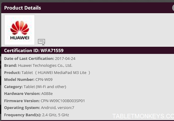 8-дюймовый планшет Huawei MediaPad M3 Lite построен на SoC Qualcomm Snapdragon 435