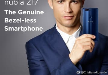 Криштиану Роналду рекламирует Nubia Z17 как «по-настоящему безрамочный смартфон» 