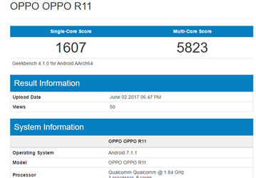 SoC Snapdragon 660 в составе смартфона Oppo R11 демонстрирует высокий уровень производительности в GeekBench