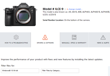 Обновление прошивки камеры Sony A9 «улучшает функцию предупреждения перегрева»