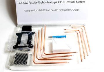 Пассивная процессорная система охлаждения Hdplex с восемью тепловыми трубками стоит $65