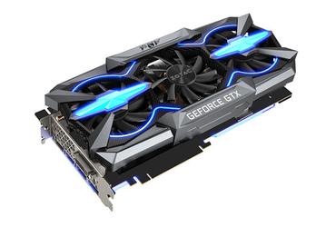 3D-карта Zotac GeForce GTX 1080 Ti PGF оснащена двумя восьмиконтактными разъемами дополнительного питания