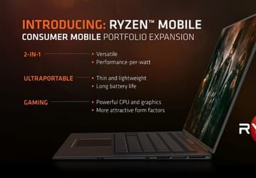 Гибридные мобильные процессоры AMD Ryzen будут ориентированы в основном на дорогие ноутбуки разных сегментов