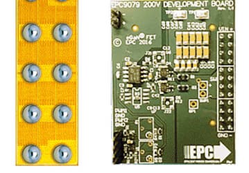 Мощный транзистор eGaN FET EPC2046, рассчитанный на напряжение 200 В, в 12 раз меньше аналогичного кремниевого транзистора MOSFET