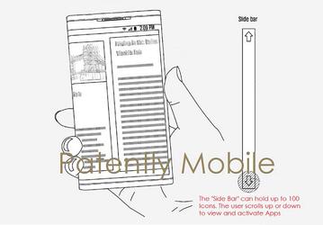 Samsung патентует смартфон, обернутый дисплеем с областью для пиктограмм на «корешке»