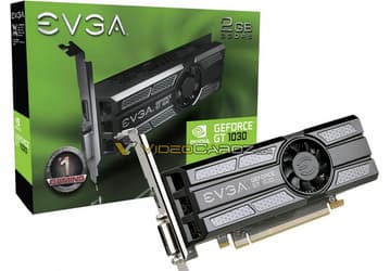 Видеокарта EVGA GeForce GT 1030 2GB LP представляет собой низкопрофильную версию с активным охлаждением 