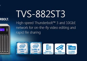 Сетевое хранилище Qnap TVS-882ST3 отличается поддержкой интерфейса Thunderbolt 3