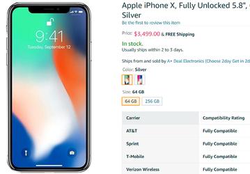 На Amazon смартфоны iPhone X продают по цене несколько тысяч долларов