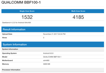 Смартфон BlackBerry KeyTwo с 6 ГБ ОЗУ замечен в GeekBench