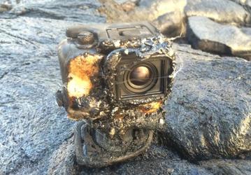 Видео дня: камера GoPro выжила после попадания в поток лавы
