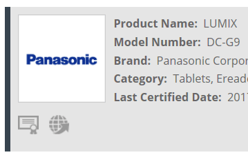 Камера Panasonic Lumix DC-G9 замечена в базе данных Wi-Fi Alliance