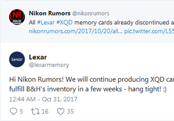 Lexar опровергает слухи о прекращении выпуска карт памяти XQD