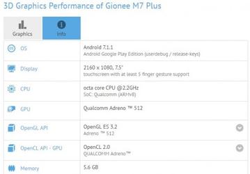 Опубликованы характеристики смартфона Gionee M7 Plus, который набирает более 100 тыс. баллов в AnTuTu