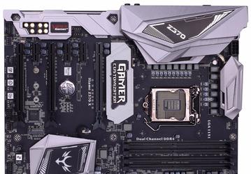 Для оформления системной платы Colorful iGame Z370 Vulcan X V20 выбрано сочетание черного и серебристо-серого