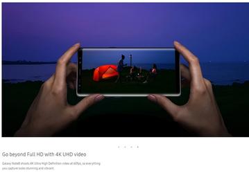 Samsung не хочет отставать от Apple и обновит Galaxy Note8, наделив его возможностью снимать видео 4K при 60 к/с