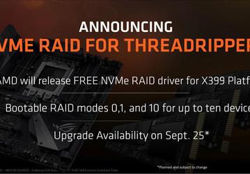 Платформа AMD X399 скоро начнет поддерживать загрузку из массива NVMe RAID
