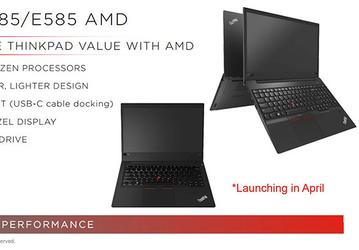 Lenovo готовит ноутбуки ThinkPad E485 и ThinkPad E585 на базе APU AMD Ryzen