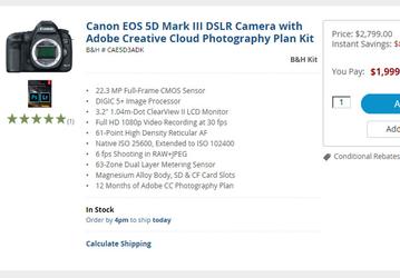 Полнокадровую зеркальную камеру Canon EOS 6D можно купить менее чем за $1000