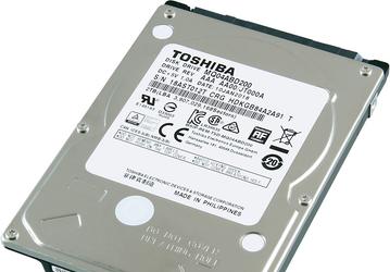 Объем жесткого диска Toshiba MQ04ABD200 типоразмера 2,5 дюйма равен 2 ТБ