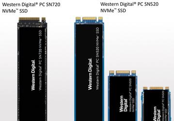 Твердотельные накопители Western Digital PC SN720 и PC SN520 поддерживают NVMe