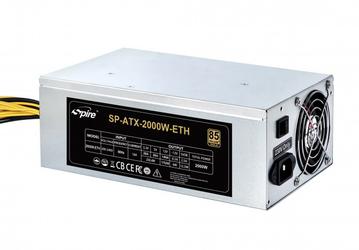 Блок питания Spire SP-ATX-2000W-BTC/ETH оснащен 18 разъемами дополнительного питания PCIe 