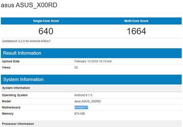 Бюджетный смартфон Asus X00RD засветился в бенчмарке Geekbench